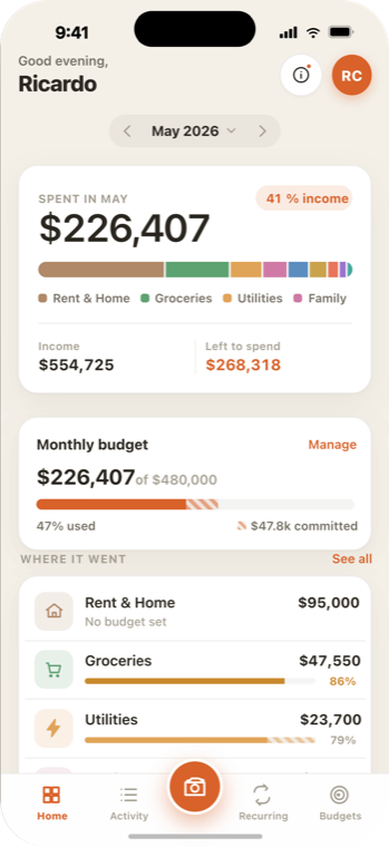 One One Cocoa spending dashboard